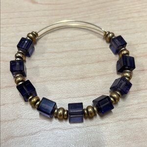 Alex and Ani Purple Swarovski Crystal Beaded Bracelet RARE/Retired